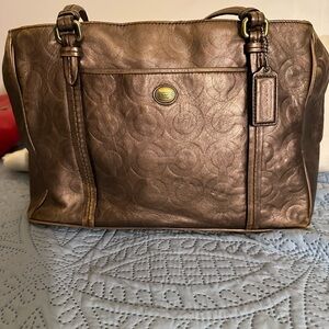 Coach Metallic Bronze Shoulder Bag